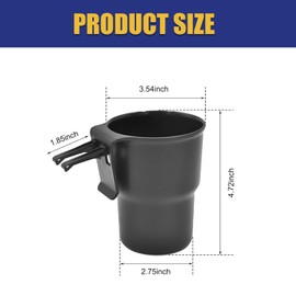 Merdege Car Cup Holder, Car Door Side Storage Device, 2-in-1 Mobile Phone Holder + Drink Holder, Universal for Most Cars (Black #032)