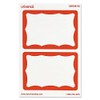 Universal Self-Adhesive Name Badges, 3-1/2 x 2-1/4, White/Red, 100/Box