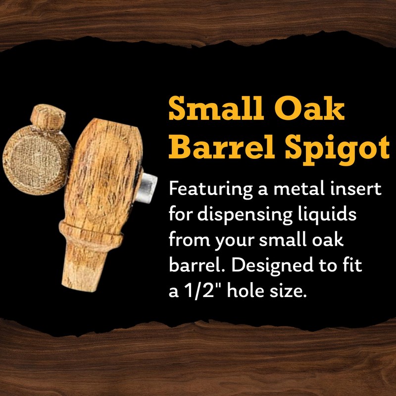 Red Head Barrels Wooden Oak Spigot and Bung Set, Small