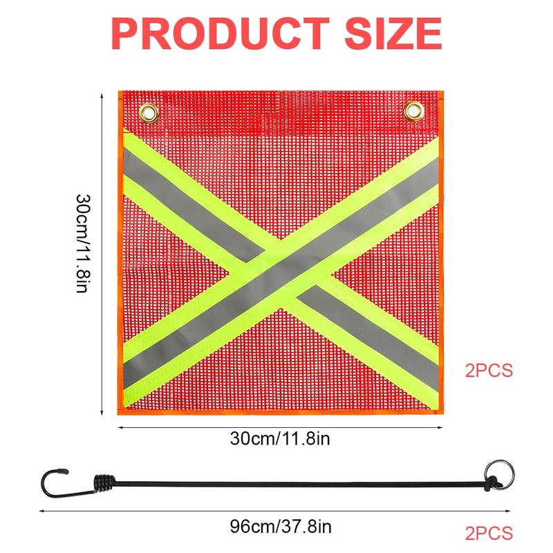 Red Flag Extra Long Highly Visible Reflective Warning Flag Red