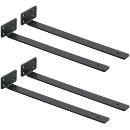 Alise Black Floating Shelf Brackets,4 Pack L Brackets for Wood Board,12 in Wall Brackets for Wall Hidden Shelves,Heavy Duty Bracket Metal Shelving Corner Brace Supports for Home,Garden,Office and DIY