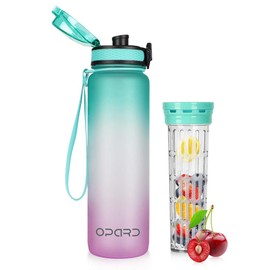 Opard 32oz Sports Water Bottle with Motivational Time Marker to Drink, Reusable BPA Free Tritan with Filter for Gym and Outdoor