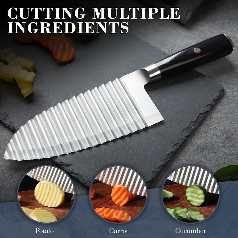 Dragon Creek Crinkle Cutter Knife - Wavy Chopper Potatoes Crinkle