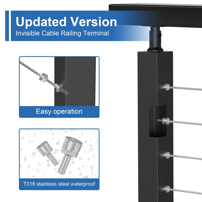 CKE 20 Pack Cable Railing Terminal Anchor, Upgrade T316 Stainless
