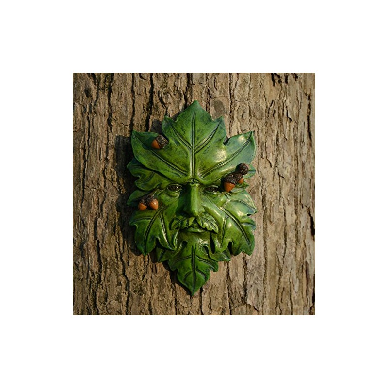 Top Collection Garden Acorn Greenman Hanging Plaque