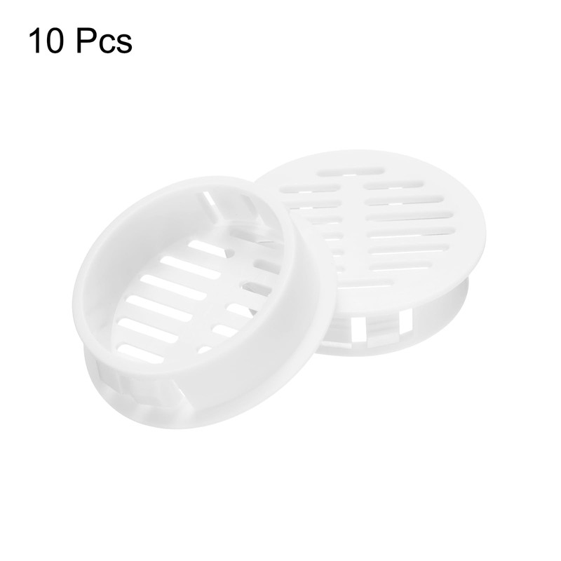 sourcing map 10Pcs 35mm/1.4in Air Vents Circular Soffit Vents, White
