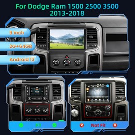 [2+64G] for Dodge Ram 1500 2500 3500 2013-2018 Upgrade Stereo Radio - 9 inch HD Touchscreen HiFi Audio - Wireless Carplay and Android Auto, WiFi, GPS, Mirror Link,SWC + AHD Backup Camera + Canbus