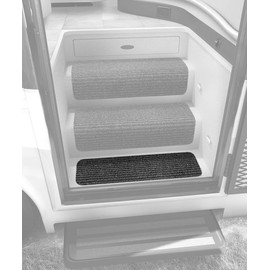 Prest-O-Fit 5-1090 Decorian Step Huggers For RV Landings Black Granite 8 In. x 23.5 In.