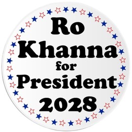 Ro Khanna for President 2028-3 Pack Circle Stickers 3 Inch - USA Election Democrat Liberal Vote Support Red White Blue