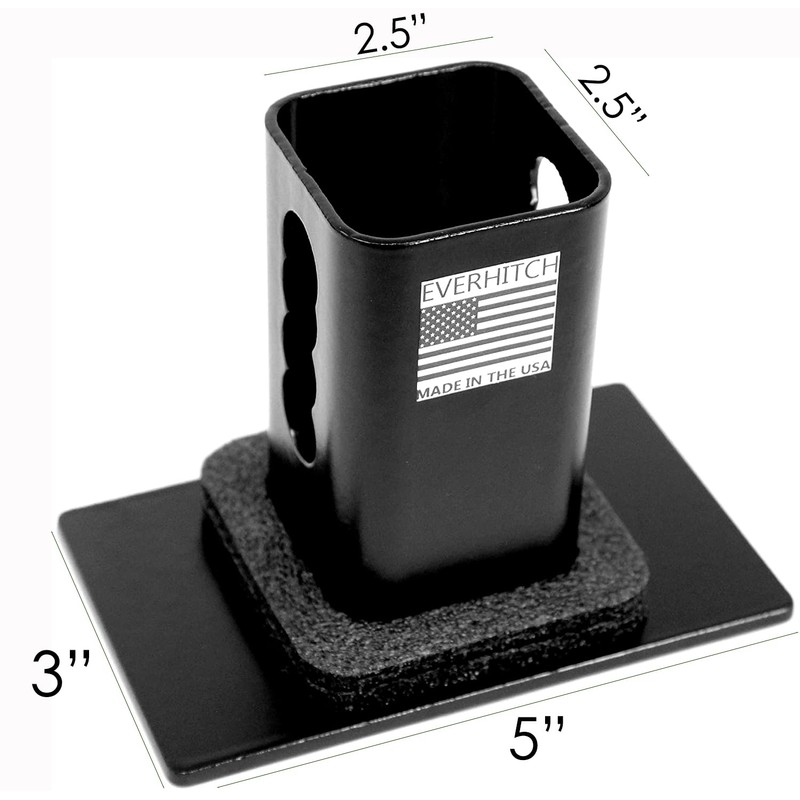 5"x3" American Black Flag Metal Hitch Cover (Fits 2.5" Receiver,