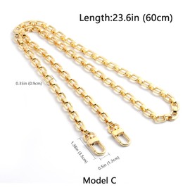Jiesinlov Purse Chain Strap for Handbag Shoulder Bag Replacement Straps, with Metal Buckles (C 23.6in)