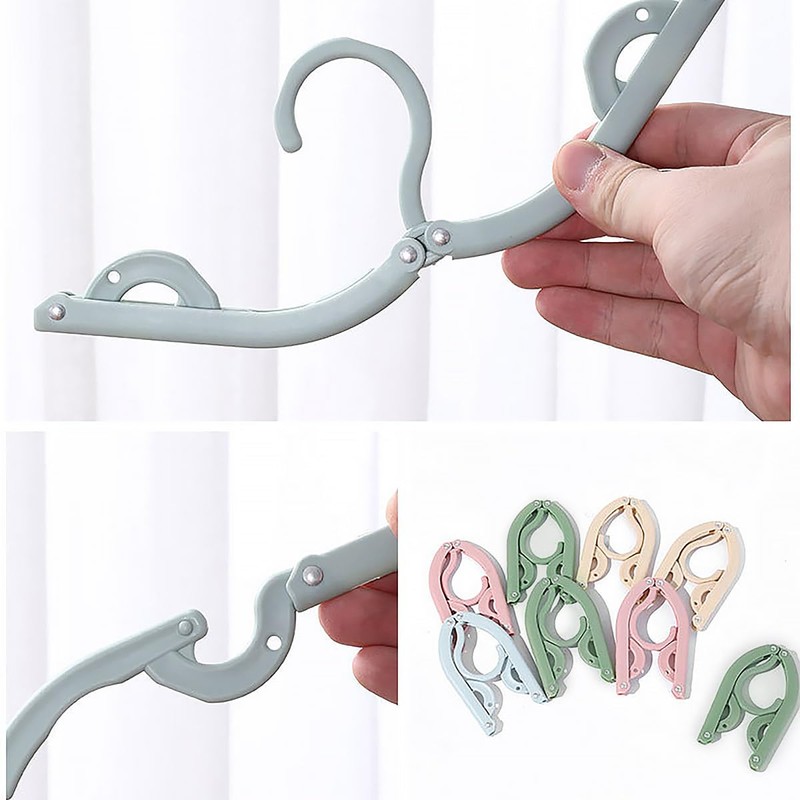 AIMALL 5/10 PCS Travel Folding Clothes Hanger Set - Portable,