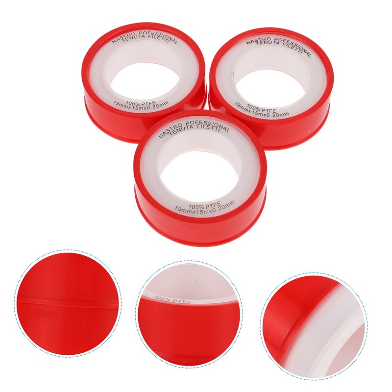 TEHAUX 3sets Thread Sealing Ptfe Safety Tape Leakproof Acid Alkali