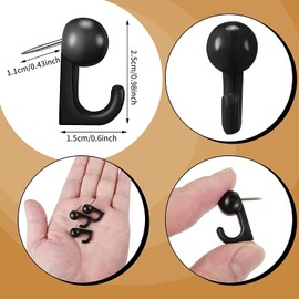 YOUOWO Push Pins Push Pins 50 Pieces Black Pin Hook Nail Hook Drum Tacks Fasteners Wall Hanging Fixing Decorative Nails with Transparent Storage Case (Black)