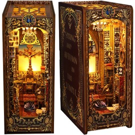 Shylamb DIY Book Nook Kit - DIY Miniature Dolls House Kit with Furniture and LED Light, 3D Puzzle Wooden Art Bookends, Model Kits for Adults to Build (Covenant Church) (SH-WWW-UK-C2)