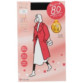 fukuske (フクスケ) 【満足】80 Denier Tights Fukusuke 1 Pair Women's, Black, L–LL