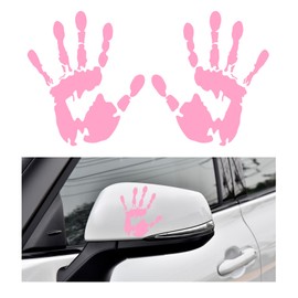 Ohleats 2 PCS Car Wave Stickers, The Lazy Waver Wave Sign Decal Decoration, Automotive Waving Hand Stickers for Left Right Rearview Mirror, Exterior Car Accessories for SUV Truck (Pink)