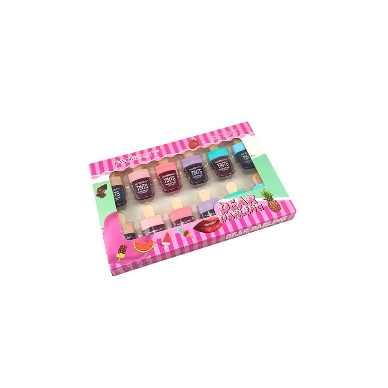Tintas Para Labios En Forma De Paleta 12 Unidades Rosa