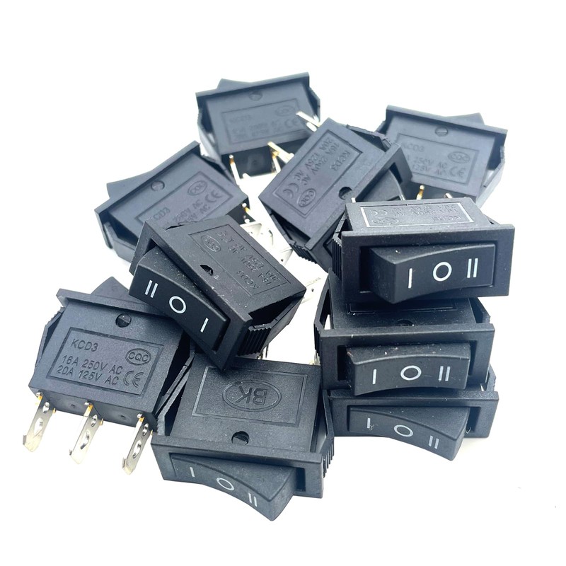 12 Pieces Rocker Switch 3 Pins 3 Position Latch On/Off/On