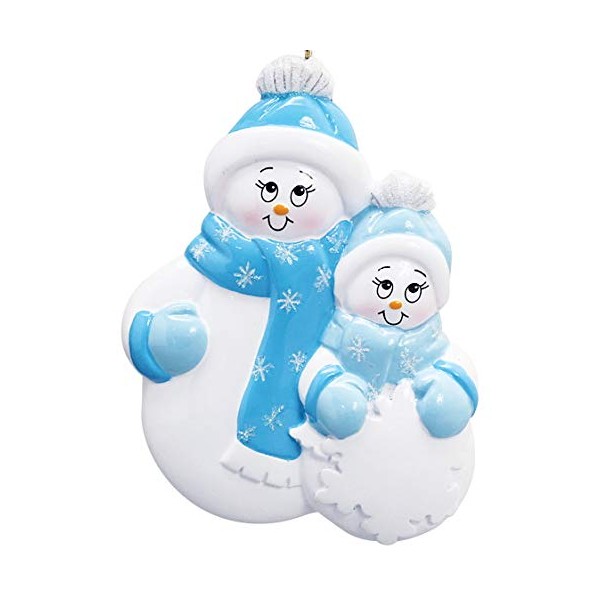 Family of 1 Snowman Personalized Christmas Tree Ornament