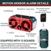 Qualirey 4 Pcs Solar Outdoor Motion Sensor Alarm Motion Sensor