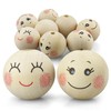 Netuno 8 x Wooden Balls with Face Smiling Face 30