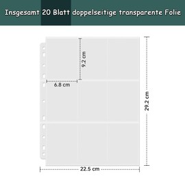 Trading Card Sleeves, 360 Pockets Trading Cards Photocard Sleeves Double-Sided Scrapbook Trading Card Accessories for Collecting All Types of Cards (20 Pages)