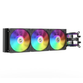 ALSEYE Infinity i360 Water Cooling System - 360mm Radiator, Dual LED Pumps, Temperature Display, 3x120mm ARGB & PWM Fans, Low Noise Operation - Compatible with Intel LGA 1700/1200 & AMD AM5/AM4-Black