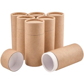 WANDIC Kraft Paperboard Tubes, 6Pcs Round Kraft Paper Containers for Tea Coffee Crafts Gift Packaging, Non-Push (100ml)