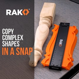 RAK Contour Gauge - 10 Inch Edge Profile Measuring Tool, Lock - Adjustable Irregular Shape Outline of Flooring, Laying Tile, Woodwork, Construction, Ideal Gifts for Dad, Men