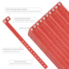 Ouchan Plastic Wristbands Red- 500 Pack Wristbands for Events Club Music Meeting Party