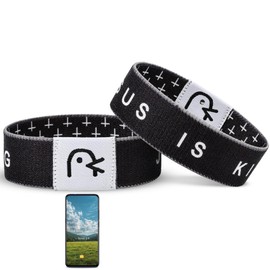 Meajjew Daily Bible Verse Bracelet, Christian Bracelet for Women Men, Christian Jesus Gifts Wristband Black