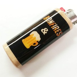 Bonfires and Beer Lighter Case Holder Sleeve Cover Fits Bic Lighters