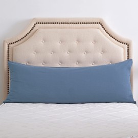 Evolive 100% Cotton Pre-Washed Body Pillow Cover/Case 21"x 54" with Zipper Closure (Navy, 21"x54")