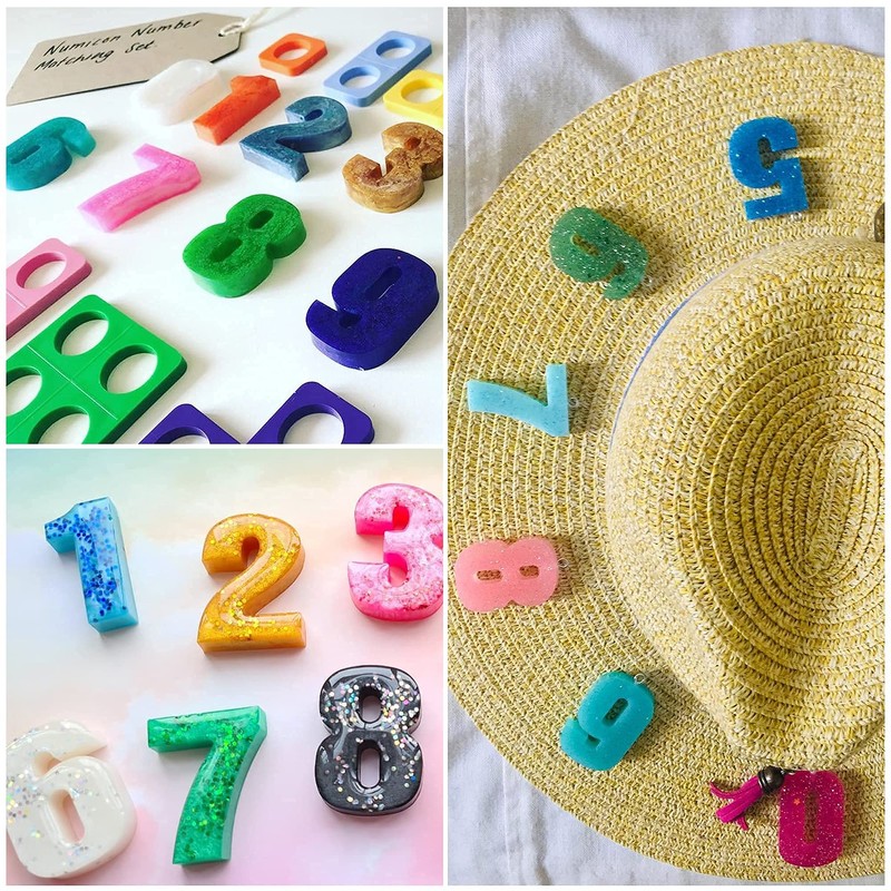 Wocuz 2 Pack Large Letter Silicone Mold Big Number Alphabet
