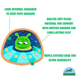 ReadyHound Durable UFO Alien Squeaky Dog Toy for Aggressive Chewers, Tough Aggressive Dog Chew Toy, Chewer Dog Toy for Puppy, Small, Medium and Large Dogs