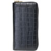 Belkut Matte Crocodile Embossed Cowhide Leather Round Zip Long Wallet