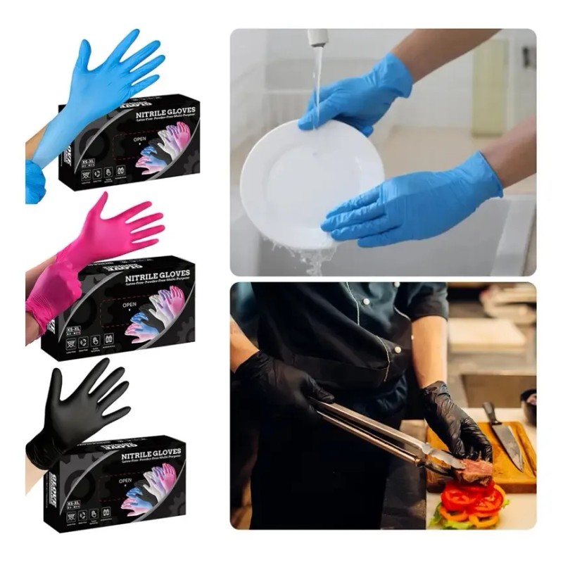 A Y. Guantes De Nitrilo Látex Desechables Grado G Azul