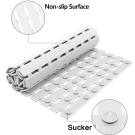 BEMISO BEMISO Shower Mat Non Slip Bathtub Mat with Suction Cups and Drain Holes 37.4 x15.7 Inch Bath Mat for Tub & Shower.Easy Dry,Easy to Cut,Eco-Friendly