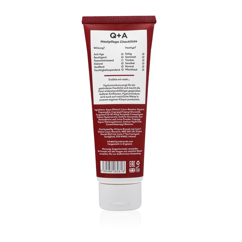 Q+A Hyaluronic Acid Cleansing Gel Helps Achieve Smoother Skin Complexion