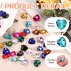 sourcing map 50Pcs Heart Rhinestones, 10mm Pointed Back Heart Glass