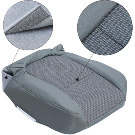 ECOTRIC Cloth Bottom Seat Cover Compatible with 2011-2014 F150 XLT XTR STX XL Single Cab Crew Cab 4X4 2WD Driver Side Replacement Steel Gray