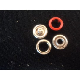 SCOVILL FASTENERS 4-PART OPEN RING SNAPS-SIZE 16-3/8"-RED-1 DOZEN-MADE IN USA