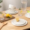 Bzyoo 12-Piece Melamine Dinnerware Set - White Confetti | Lightweight,
