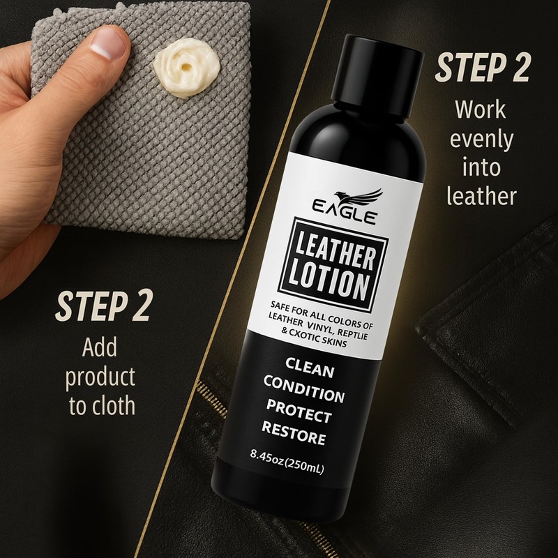 Eagle Leather Jacket Conditioner- Leather Lotion with Cloth for Boots,