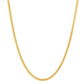 KRKC&CO Men’s Chain Necklace, 24K Gold Plated Cuban Link Chains 3mm Diamond-Cut, Nickel-Free Hypoallergenic, Father’s Day Gift Gold Silver Filled Necklace for Man 26in
