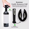 Brookstone Electric Wine Bottle Opener Automatic Corkscrew Black Gift Idea