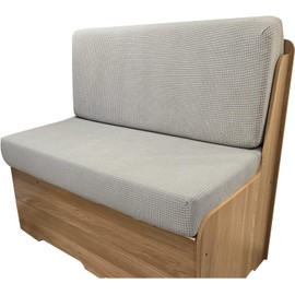 Dulepax RV Dining Table Cushion Covers, Replacement Covers for RV Cushions, Grey Stretch Fabric RV Dining Table Seat Covers, Cushion Covers for Trailer, Including 1 Backrest Cover and 1 Bench Cover