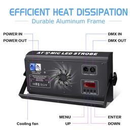 Stage Light Bar LED 200W DJ Strobe Light 768 LEDs RGBW DJ Lights with 46 Zones Chasing, Wash Lighting Uplights Sound Activated DMX 512 for Stage Lighting Bars Party Wedding Show