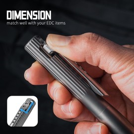 TIMULTI Titanium Bolt Action Pen, 4.4'' Mini Ballpoint Pen, Durable EDC Pen for Outdoor, Working, Writing, Special Gifts and etc